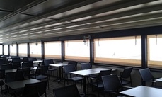 Toile PVC restaurant en front de mer vue intérieure