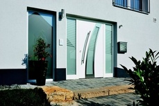 Porte d'entrée : moderne avec chassis fixe